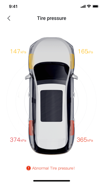 BYD AUTO: zobrazení tlaku v pneumatikách